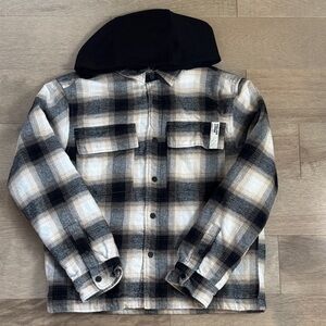 Zara Padded Plaid Kids Jacket with Removable Hood